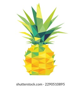 vector abstracto de piña geométrica baja de polígono. vector abstracto de piña geométrica baja de poli aislado sobre fondo blanco. vector de piña