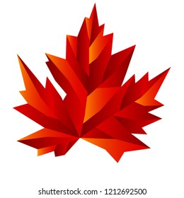 Low polygon Geometric shaped maple leaf