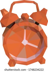 Reloj de alarma de geometría de polígono baja. Vector de estilo de polos bajo. Diseño de polos bajos.