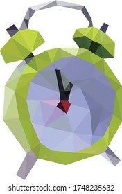 Reloj de alarma de geometría de polígono baja. Vector de estilo de polos bajo. Diseño de polos bajos.