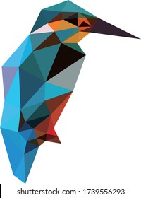 Low polygon geometry animal bird. Low poly style vector. Low poly design.