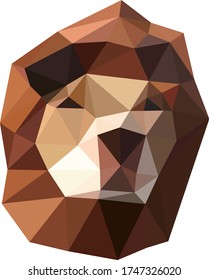 Perro animal con geometría de polígono baja. Vector de estilo de polos bajo. Diseño de polos bajos.
