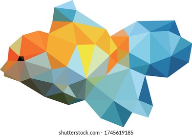 Pescado animal con geometría de polígono baja. Vector de estilo de polos bajo. Diseño de polos bajos.