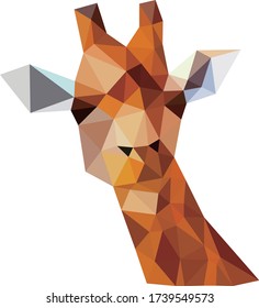 Low polygon geometry animal giraffe. Low poly style vector. Low poly design.