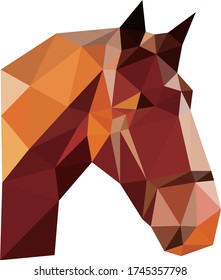 Low polygon geometry animal horse. Low poly style vector. Low poly design.