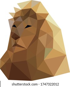 León animal de geometría de polígono baja. Vector de estilo de polos bajo. 
