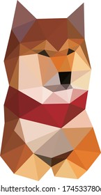 Low polygon geometry animal. Low poly style vector. Low poly design.