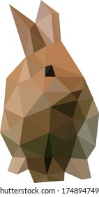 Low polygon geometry animal. Low poly style vector. Low poly design.