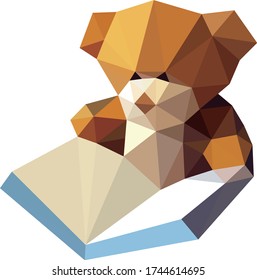Low Polygon Geometrie Puppen Teddy Bär. Low-Polystil-Vektor Geringe Poly-Bauweise.