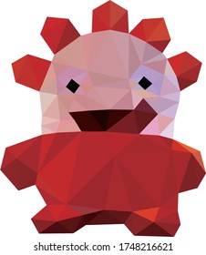 Low polygon geometry doll teddy. Low poly style vector. Low poly design.
