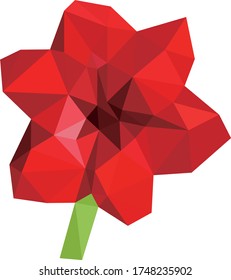 Low polygon geometry plant. Low poly style vector. Low poly design.