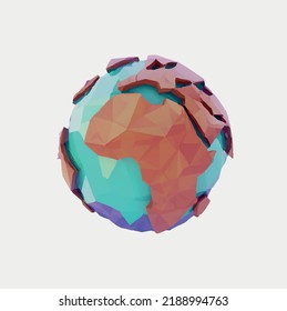  Low polygon globe, earth concept