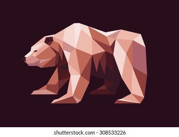 low polygon grizzly bear