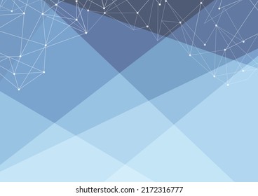 Low Polygon and Layered Blue Color Modern Abstract Background, Creativity, Science Techonology Concept Backdrop with Copy Space