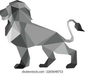 Geométrico de león de polígono bajo - Ilustración vectorial