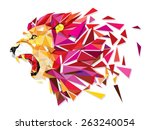Low polygon Llion geometric pattern explode - Vector illustration