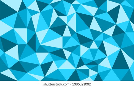 Low polygon mosaic azure blue background