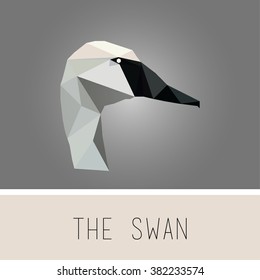 low polygon paper swan. vector illustration
