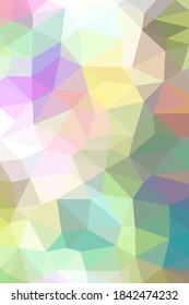 Bajo fondo color pastel de polígono, textura poligonal arcoiris, fondo colorido vívido, banner de tecnología geométrica, papel tapiz triangular abstracto, diseño de afiches de cristal brillante.