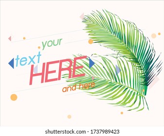 Low polygon plant layout background with text composition
