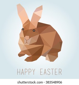 low polygon rabbit. Easter greeting card. vector illustration
