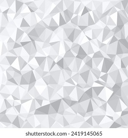 Low polygon shapes, light gray crystals background, triangles mosaic, creative origami wallpaper, templates vector design