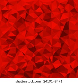 Low polygon shapes, red background, scarlet crystals, triangles mosaic, creative origami wallpaper, templates vector design