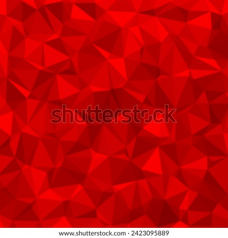 Low polygon shapes, red background, scarlet crystals, triangles mosaic, creative origami wallpaper, templates vector design