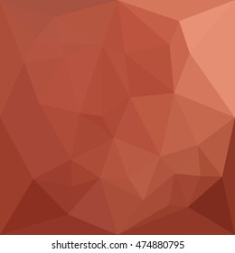 Low polygon style illustration of a burnt sienna orange abstract geometric background.