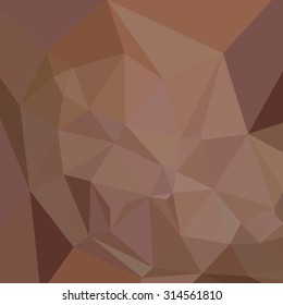 Low polygon style illustration of a caput mortuum brown abstract geometric background.