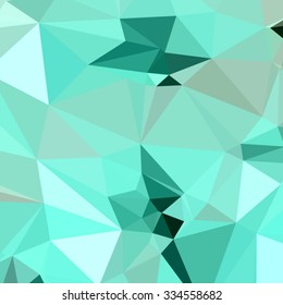 Low polygon style illustration of caribbean green abstract geometric background.