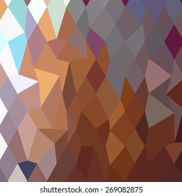 Low polygon style illustration of cocoa brown abstract geometric background.