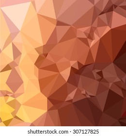 Low polygon style illustration of a cordovan brown abstract geometric background.