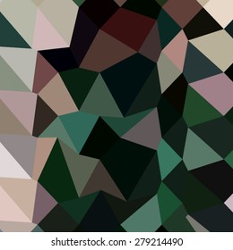 Low polygon style illustration of a dark moss green abstract geometric background.