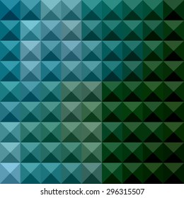 Low polygon style illustration of dark spring green abstract geometric background.