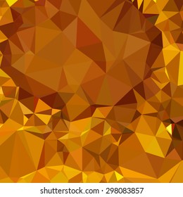 Low polygon style illustration of a dark tangerine yellow abstract geometric background.