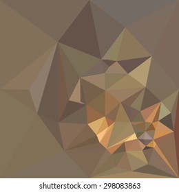 Low polygon style illustration of a dark tan brown abstract geometric background.