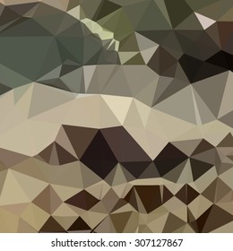 Low polygon style illustration of a drab brown blue abstract geometric background.