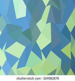 Low polygon style illustration of a lime green pastel blue abstract geometric background.