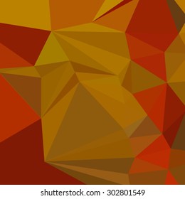 Low polygon style illustration of a tenne tawny orange abstract geometric background.