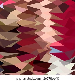 Low polygon style illustration of vermillion abstract geometric background.