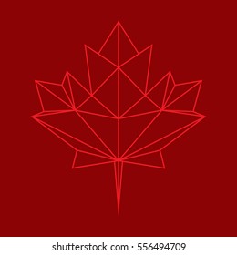 A low polygon style maple leaf in vector format. This stylish symbol is an iconic representation of Canada.