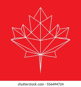 A low polygon style maple leaf in vector format. This stylish symbol is an iconic representation of Canada.