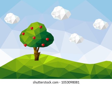 low polygon tree vector