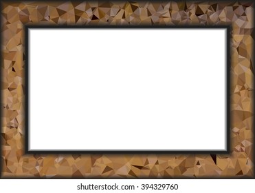 Low polygonal abstract geometric with white space inside like photo frame for adding text