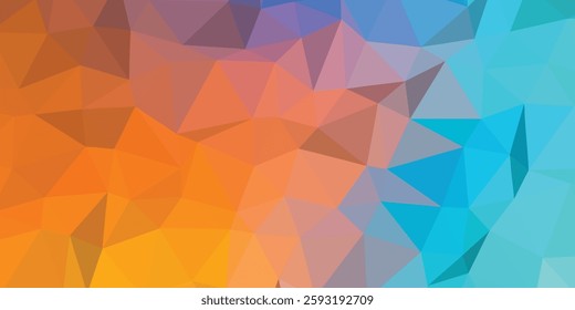 Low polygonal background with color gradient