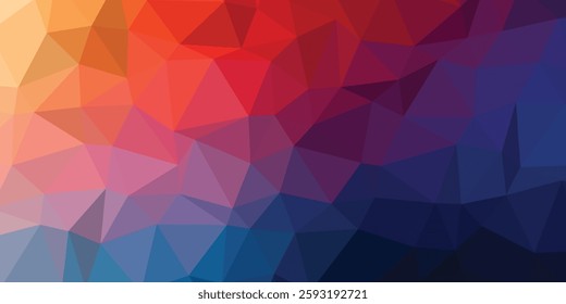 Low polygonal background with color gradient