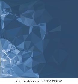 Low polygonal background toned in blue color.