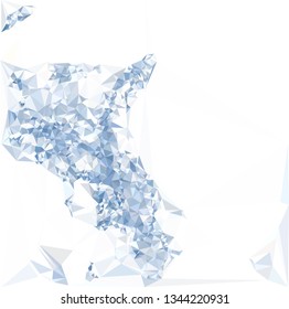 Low polygonal background toned in blue color.