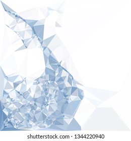 Low polygonal background toned in blue color.